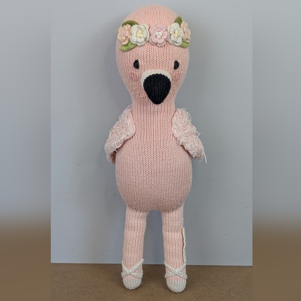 Cuddle + Kind | Penelope the Pink Flamingo Knit Plush Doll 15"
